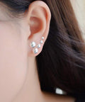 Lightweight Silver Stud Earrings Set For Women, Hypoallergenic Sterling Silver Ball Studs In 5-Pair Size Range 2mm 3mm 4mm 5mm 6mm, everyday wear