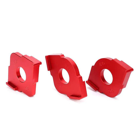 Heavy Duty Aluminum Router Template Jig And Precision Radius Corner Locator With Half Fillet Measuring Set Spanning R10 Through R35 Sizes for R16 R30 R35 red radius templates
