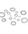 Hilitchi 400-pc set of 304 stainless steel star lock washers with external and internal teeth, assorted M2–M12 sizes