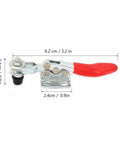 Heavy Duty Horizontal Toggle Clamp For Woodworking, Welding And Assembly, Built To Take A Beating With Industrial Grade Carbon Steel Construction And Electroplated Finish For Long Lasting Durability, Three Styles 201B 201C, front view with red handle and measurements.