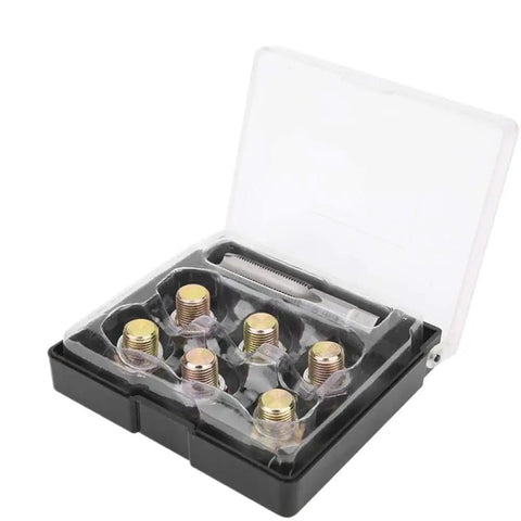 Get Your Oil Pan Back In Action With This M13x1.25mm Iron Sump Drain Plug Thread Repair Kit That Fixes Damaged Threads Fast And Keeps You Driving Smooth Without Leaks Or Major Shop Bills. open case with M13x1.25mm iron drain plug repair kit