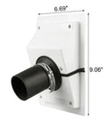 Slick White Wall Penetration Cover Kit For Ac Line Sets With Split Design, 6.69" x 9.06", plastic construction for HVAC pipe sealing.