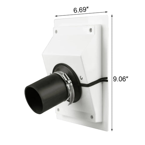 Slick White Wall Penetration Cover Kit For Ac Line Sets With Split Design, 6.69" x 9.06", plastic construction for HVAC pipe sealing.