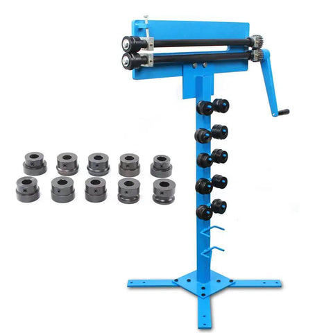 Heavy Duty Bead Roller Kit For Sheet Metal Pro Grade 18 Inch Throat Gear Drive Bench Roller With 6 Dies and Roll Rack