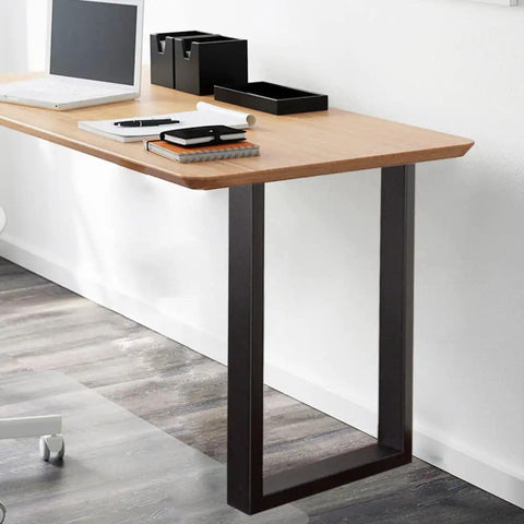 28 Inch Square Table Legs Set Black Industrial Bench Style Custom Furniture Leg Kit With Two Legs Includes Mounting Plates Adjustable Feet And All Hardware For Easy Assembly supporting modern desk