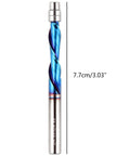 Carbide flush trim router bit measuring 7.7cm, featuring a spiral fluted design for clean cuts, optimizing woodworking precision.