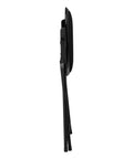 Side view of folded Backless Folding Stool 18 Inch With 225 Lb Capacity, Ultra Slim Indoor Bar Stool, black, 2-inch thickness.