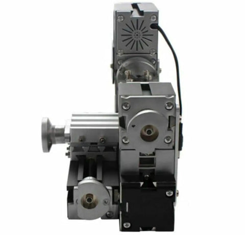 Awesome Mini Metal Lathe For Hobbyists High Power 144W Soft Aluminum Wood Working DIY Precision Machining Center image showing motor and metal frame