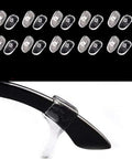 Self Repairing Glasses Kit Eyewear Maintenance Tool For Sunglasses And Eyeglasses DIY Ready Easy To Install Accessories For Quick Repairs Nose Pads And Replacement Parts displayed with clear nose pads and black eyeglass frame.