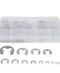 400 Pieces Stainless Steel E Clip Retaining Assortment Kit With Sizes From 1.5mm To 15mm For Bearings Gears Pulleys And Transmission Shafts In Pro Grade Durable Organized Storage Box in view
