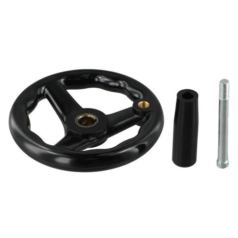 Three Spoke Handwheel With Revolving Handle For Milling Machines And Lathes, Adjustable Black Hand Wheel Fits 125 160 200 Mm Diameters