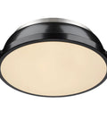 Duncan Flush Mount Light In Pewter With Black Shade, Clean Industrial Vibe Ceiling Fixture, Classic Silhouette, One Size