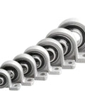 Top Tier Zinc Alloy Pillow Block Bearings 4 Pack Self Aligning Flange Mount Bearing Steel Insert Heavy Duty Wear Resistant Component for Industrial Machinery Load Support Upgrades Kick Butt on Hard Jobs, 20mm set