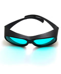 Top Shelf Red Laser Safety Glasses Delivering Straight Up Heavy Duty OD4 Plus Eye Shield Spannin 620 To 700 Nm While Keepin Ya Secure From 635 650 And 694 Nm Beams In Any Setup, with teal lenses and a black frame.