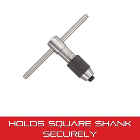 T Handle Tap Wrench For Holding Taps Drills Reamers And Small Tools, Pro Grade Shop Essential Gear With Square Shank Grip