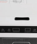 Space Saving Countertop Dishwasher With 800 Watt Rapid Cycle Plus A Super Slick 72 Hour Auto Dry Setup control panel showing wash modes and LCD display.