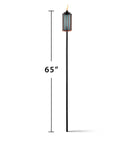 Retro Stripe Glass Torches 2 Pack 65 Inch Outdoor Patio Garden Torches Easy Install With Refillable Canisters Long Lasting Wicks Snuffer Blue And Copper.
