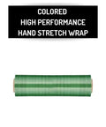 Heavy Duty Dark Green Stretch Wrap, 8 Rolls Of 18 By 1500 Feet, 63 Gauge Industrial Plastic Film With Insane Cling For Moving And Packing, Self Adhering Shrink Roll That Holds Lock Tight roll on a white background.