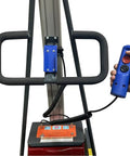 Electric Work Positioner Truck With 330 Lb Capacity And 67 Inch Lift Height Chain Pulled Lift controls in use