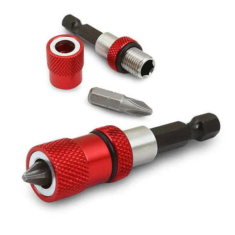 Two Piece Adjustable Screw Depth Bit Holder Magnetic Screwdriver Set For Drywall With One Quarter Inch Hex Shank S2 Phillips