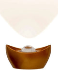 Sleek Aluminum Led Wall Sconce Light Great For Bedroom Living Room Or Hallway Modern Mount Fixture showing gold aluminum design with soft light.