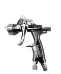 Hardcore Low Pressure Pneumatic Spray Gun Handles Automotive Bodywork And Furniture Grind With A Spacious 600 Ml Cup And Precision 1.3 Mm Nozzle For Zero Hassle Application Of Sleek Silver Paint, showing detailed side view.