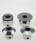 Set of six metallic pieces from the Bead Roller Hem Roll Set With Tipping Die For 22mm Shafts, Hemming Edge Tool for Sheet Metal