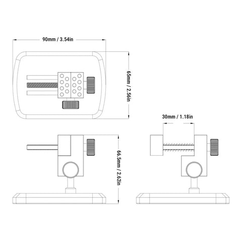 Versatile Mini Vise Table Top Clamp For Hobby Jewelers with adjustable arms and precise measurements for detailed work.