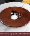 Round Wooden Lazy Susan Turntable For Dining Table With Smooth 360 Degree Two Way Rotation Anti Slip Feet Eco Friendly