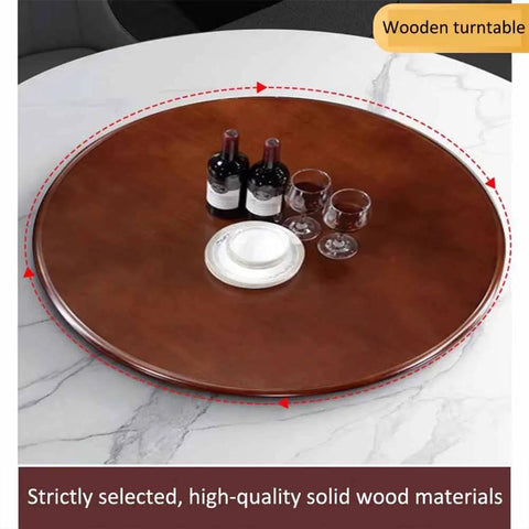 Round Wooden Lazy Susan Turntable For Dining Table With Smooth 360 Degree Two Way Rotation Anti Slip Feet Eco Friendly