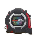Heavy Duty 25 Ft Tape Measure One And One Sixteenth Inch GS Lock Measuring Tape with shock-resistant elastomer case