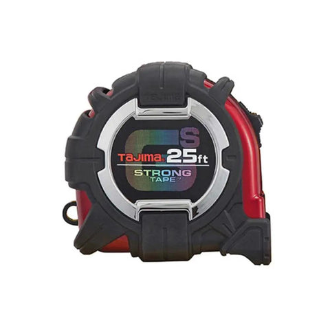 Heavy Duty 25 Ft Tape Measure One And One Sixteenth Inch GS Lock Measuring Tape with shock-resistant elastomer case