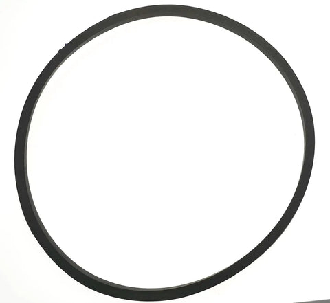 Single black V-belt from Beefed Up Heavy Duty Five Eighth Inch By Forty One Inch V Belt Set, Two Pack Rubber V Belts For Lawn Tractor