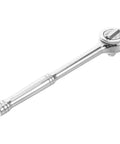 Heavy Duty 3/8 Inch Drive Ratchet Socket Wrench With Smooth Reversible Action and Quick Release Handle displayed on a white background.