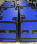 Blue storage cases with 6.34 Inch Black Spring Loaded Handle For Toolboxes And Chests Surface Mounted With Rubber Grip Heavy Duty
