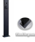 Rock Solid EV Charger Station Box And Weatherproof Holder Cover For Outdoor Plug Ins Built With Cold Rolled Steel To Be Dang Tough, fixed to ground.