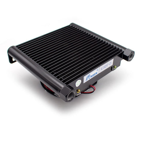 AJ1025TCA 25 LPM Flow Small Radiator Oil Cooler And Hydraulic Aluminum Alloy Air Cooler Heat Exchanger For Heavy Duty Industrial Oil Cooling Up To 3 MPa With Multi Voltage Options AC110V AC220V AC380V DC12V DC24V