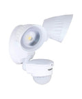 40W Outdoor LED Security Light with dual adjustable white heads and waterproof motion sensor, angled view.
