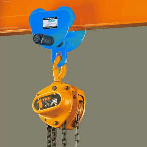 Beefy Heavy Duty 2200 Lbs Manual Push Beam Trolley For I Beam Track Adjustable 3 To 6 Inch Width mounted on I-beam track