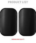 Pair of black ABS antenna hole cover plugs for Harley Touring Bikes, 2006-2023, showing front view