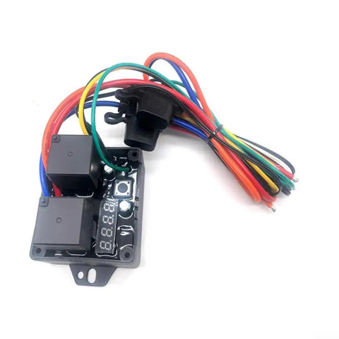 Digital Thermostatic Fan Switch Kit for 12V Motors and EVs Adjustable Temperature Activation 40C to 120C with Prewired Harness Relay.