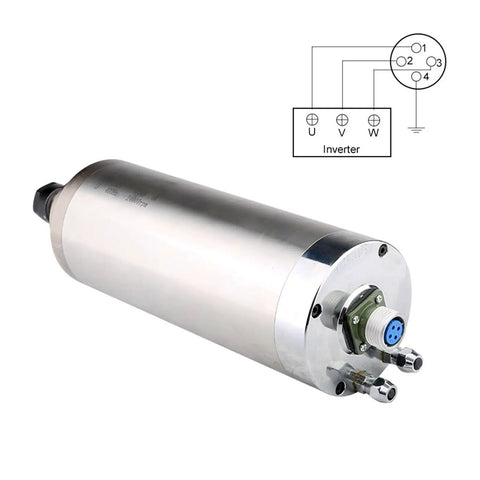 Smooth Operator 4.5kw Er20 Water Cooled Spindle Motor For Cnc Milling Machine Killer Liquid Cooling System close-up with wiring connections.