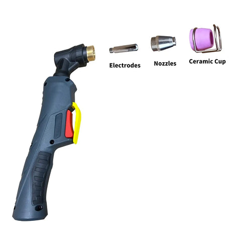 Pilot Arc Plasma Cutter Torch Workhorse for AG60 with electrodes, nozzles, ceramic cup, 4m canvas-wrapped cable.