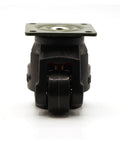 Heavy Duty Nylon Leveling Casters Four Pack Adjustable Swivel Wheels With Flat Top Plates, close-up view of swivel wheel and mounting plate.