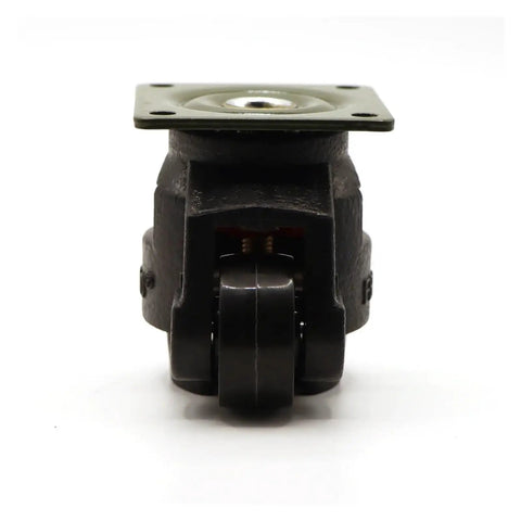 Heavy Duty Nylon Leveling Casters Four Pack Adjustable Swivel Wheels With Flat Top Plates, close-up view of swivel wheel and mounting plate.