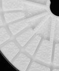 Close-up of white rubber sole protector showcasing textured grip design; Premium Rubber Sole Protectors For Sneakers And Boots With 4mm Anti Scuff Heel Pads To Shield Your Everyday Kicks From Gnarly Concrete Scuffs And Boost Shoe Longevity With Reliable Traction Grips.