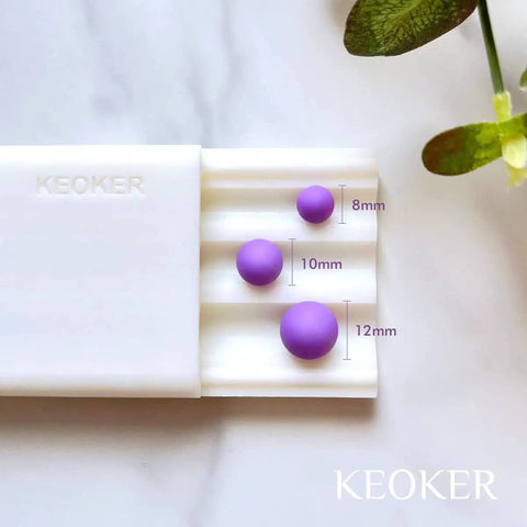 Round Bead Maker For Polymer Clay 3 Size Bead Roller Tool That Creates Perfectly Round Beads In Minutes shown with purple beads