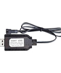 4.8V USB RC Car Charger With Indicator Light, All Purpose Battery Charging Cable For Remote Control Toys, compact black design