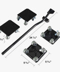 Lifter Furniture Sliders For Hardwood Floors With 360 Degree Wheels Beefy Heavy Duty Moving Dolly For Appliances And Furniture 3086 Lb Load Capacity Movers Pads Kit Easy Glide And Scratch Free Move showing with metal lever and square pads with wheels.