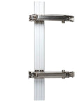 Top Rated Cabinet Hinge System With Damping Silent Slide Rails For Folding Wardrobes And Kitchen Doors, white track and steel brackets.